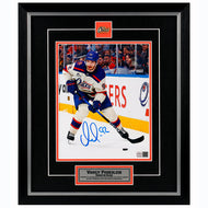 Vasily Podkolzin Signed Edmonton Oilers Cream Third Action Vertical 8x10 Framed Photo