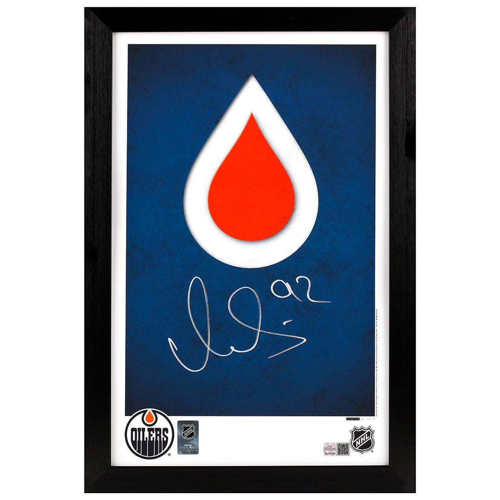 Vasily Podkolzin Signed Edmonton Oilers Minimalist Logo 11x17 Poster Print