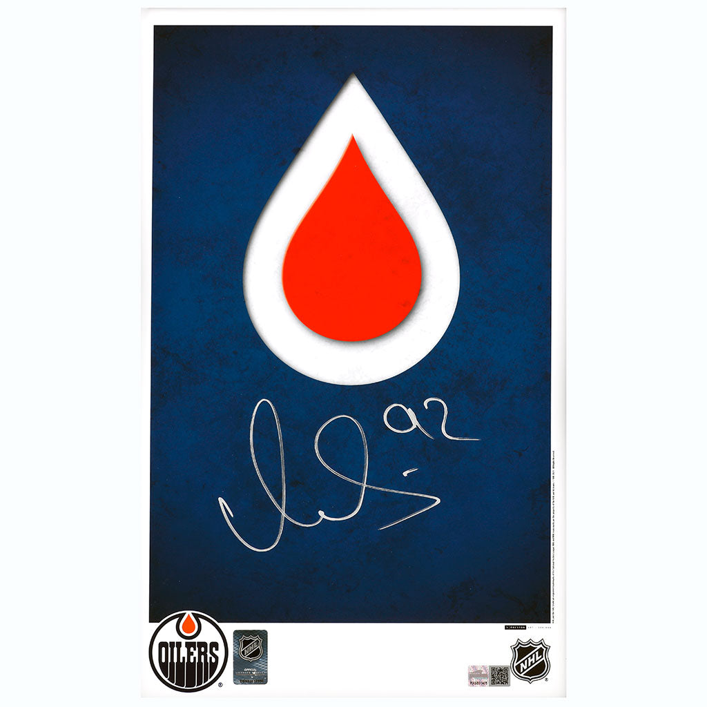 Vasily Podkolzin Signed Edmonton Oilers Minimalist Logo 11x17 Poster Print