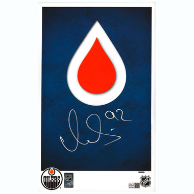 Vasily Podkolzin Signed Edmonton Oilers Minimalist Logo 11x17 Poster Print