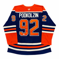 Vasily Podkolzin Signed Edmonton Oilers Royal Fanatics Premium Jersey