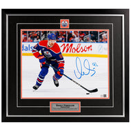 Vasily Podkolzin Signed Edmonton Oilers Royal Home Action Carrying The Puck 11x14 Framed Photo