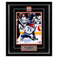 Vasily Podkolzin Signed Edmonton Oilers Fighting 8x10 Framed Photo