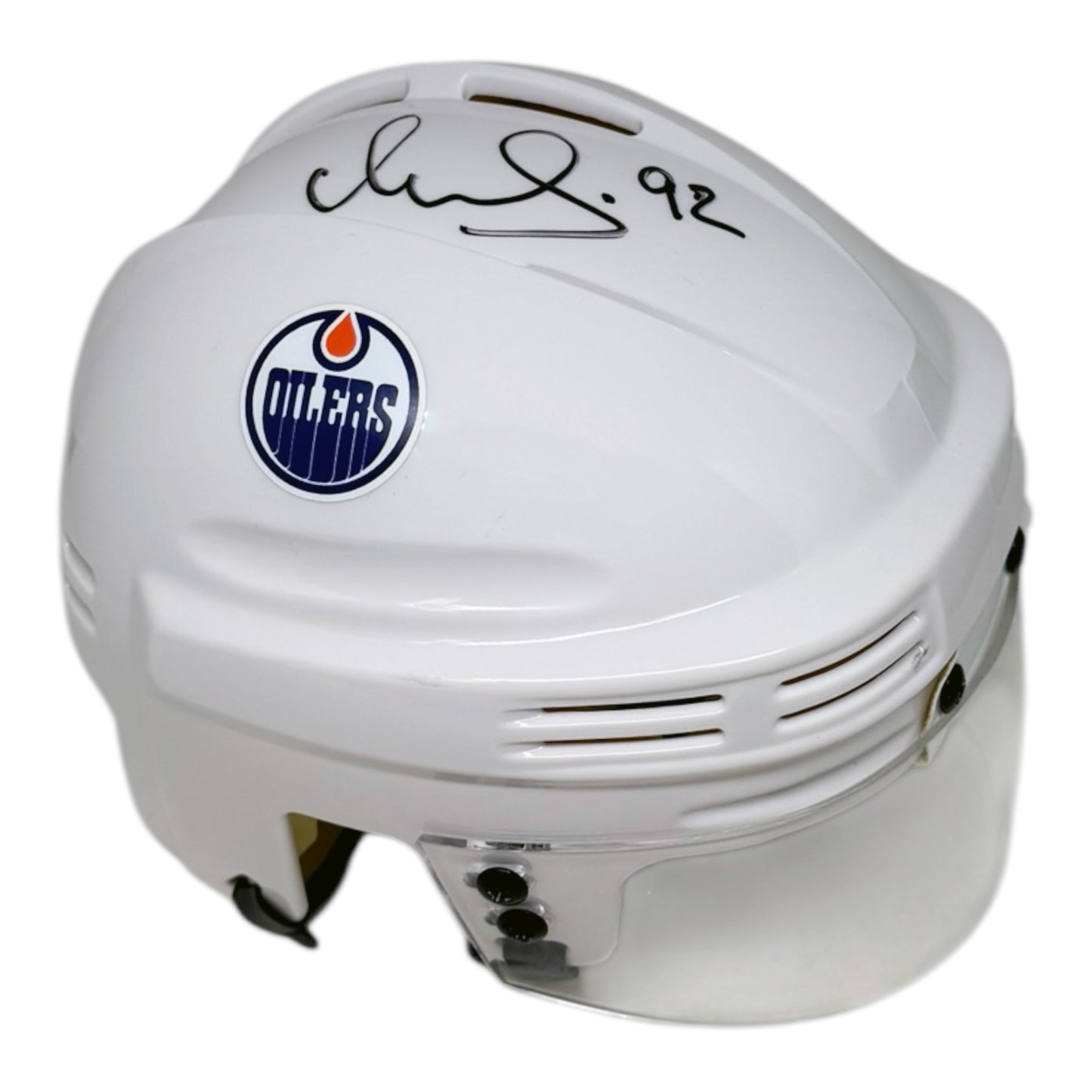 Vasily Podkolzin Signed Edmonton Oilers White Mini Helmet