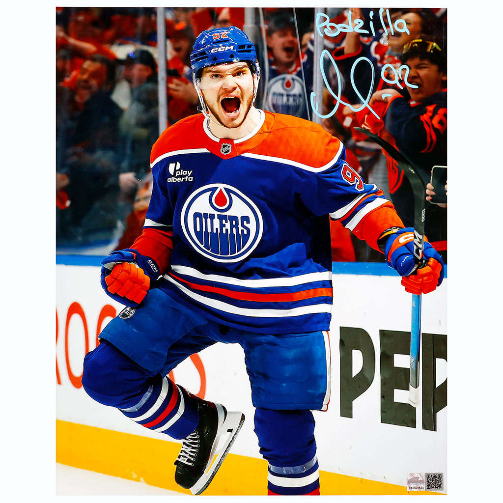 Vasily Podkolzin Signed & Inscribed "Podzilla" Edmonton Oilers Celebration 11x14 Framed Photo