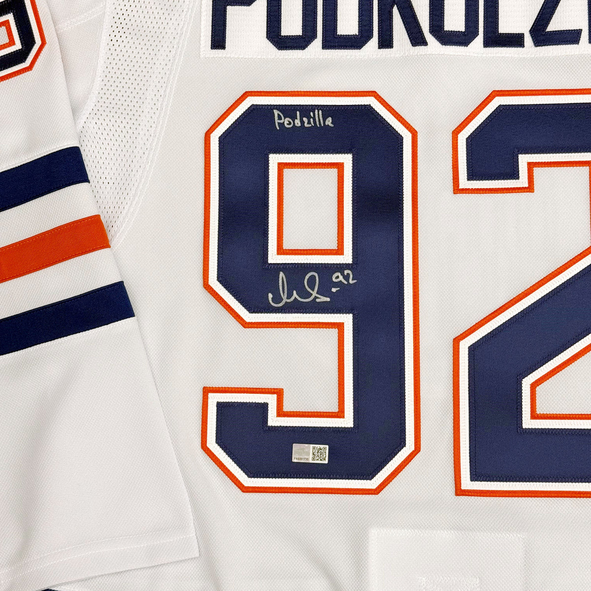 Vasily Podkolzin Signed "Podzilla" Edmonton Oilers White Fanatics Premium Jersey