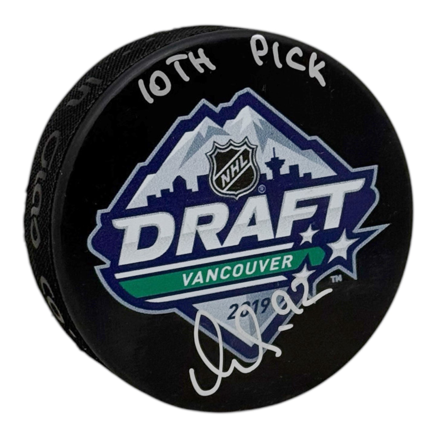 Vasily Podkolzin Signed with Inscription 2019 NHL Draft Puck
