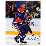 Vincent Desharnais Signed Edmonton Oilers Action 8x10 Photo