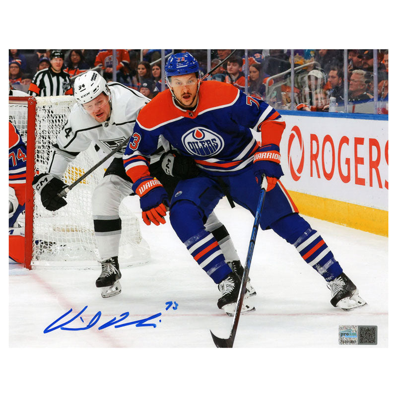 Vincent Desharnais Signed Edmonton Oilers Action 8x10 Photo