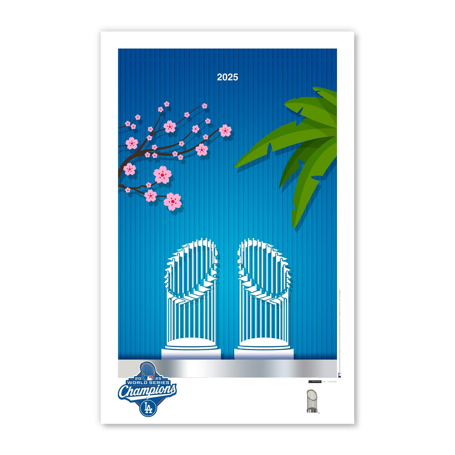Los Angeles Dodgers Minimalist 2025 World Series Champions 11x17 Poster Print