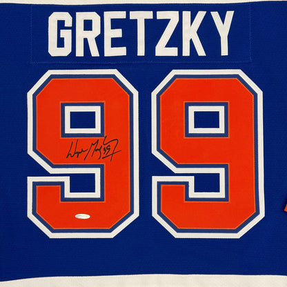 Wayne Gretzky Edmonton Oilers Autographed Road Blue Throwback Jersey