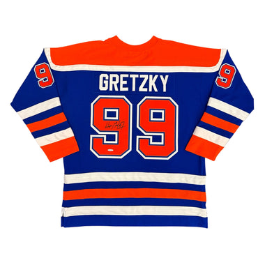 Wayne Gretzky Edmonton Oilers Autographed Road Blue Throwback Jersey