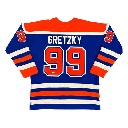Wayne Gretzky Edmonton Oilers Autographed Road Blue Throwback Jersey