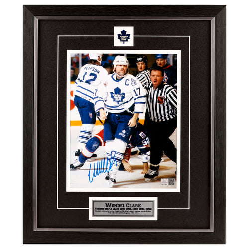 Wendel Clark Signed Toronto Maple Leafs Post Fight Action 8x10 Photo