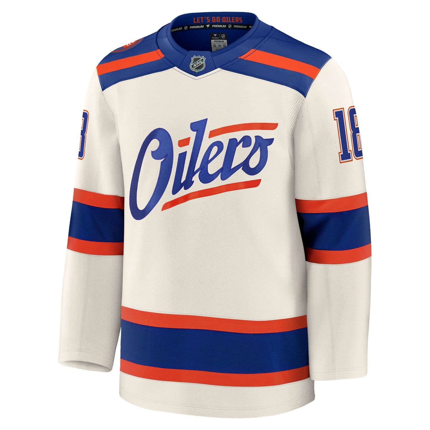 Zach Hyman Edmonton Oilers Fanatics Premium Alternate Jersey Factory Cresting