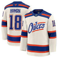 Zach Hyman Edmonton Oilers Fanatics Premium Alternate Jersey Factory Cresting