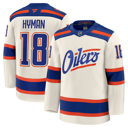 Zach Hyman Edmonton Oilers Fanatics Premium Alternate Jersey Factory Cresting