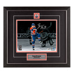 Zach Hyman Signed Edmonton Oilers Blue Celebration Spotlight 8x10 Photo