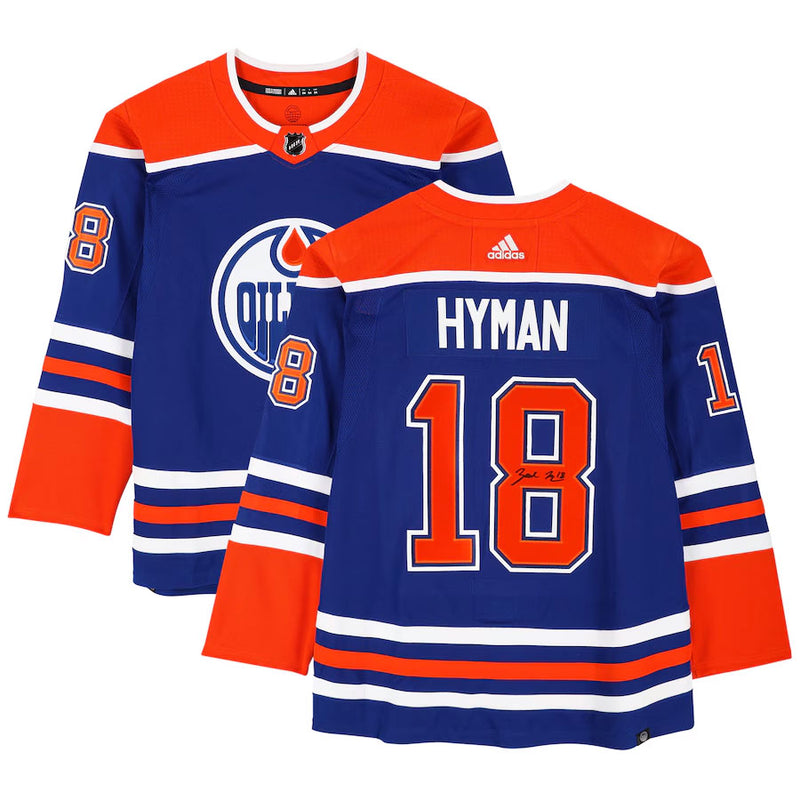 Zach Hyman Signed Edmonton Oilers adidas Home Royal Jersey
