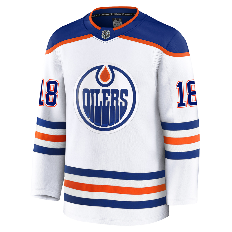 Zach Hyman Edmonton Oilers Fanatics Premium Road Jersey with On Ice Cresting