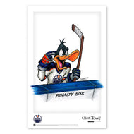 Stuart Skinner Edmonton Oilers Autographed Looney Tunes Daffy 11x17 Poster Print
