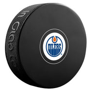 Colton Dach Edmonton Oilers Autographed Small Logo Puck