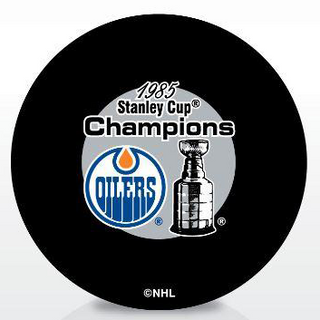 Andy Moog Edmonton Oilers 1985 Champs Autographed Puck