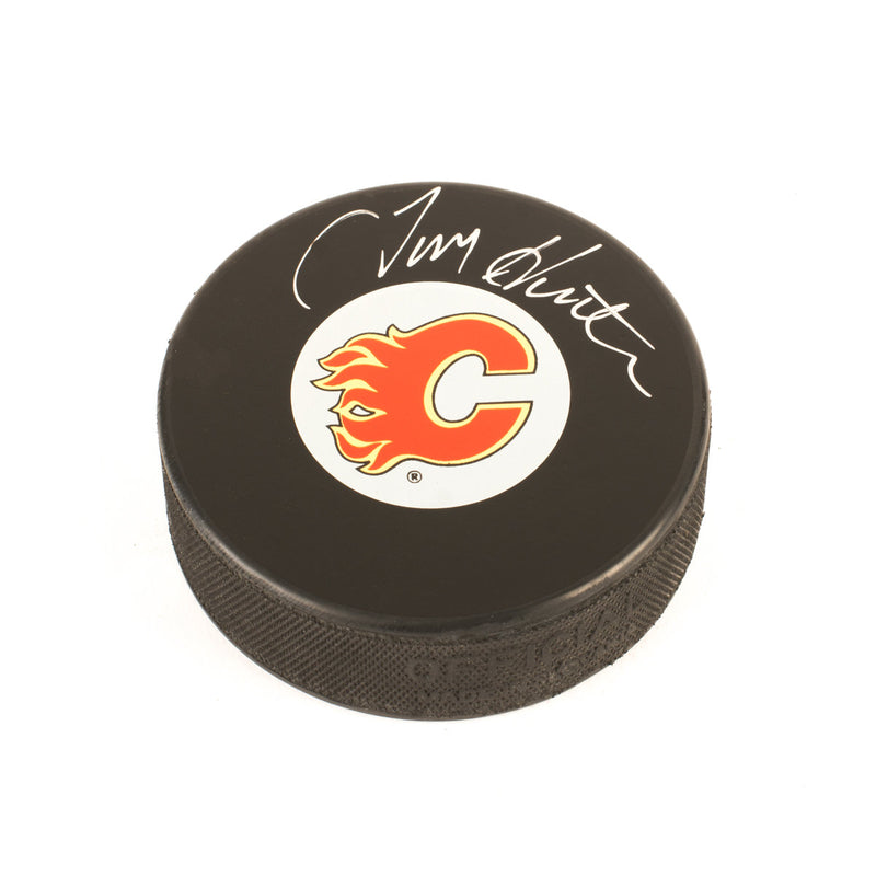 Tim Hunter Calgary Flames Autographed Puck