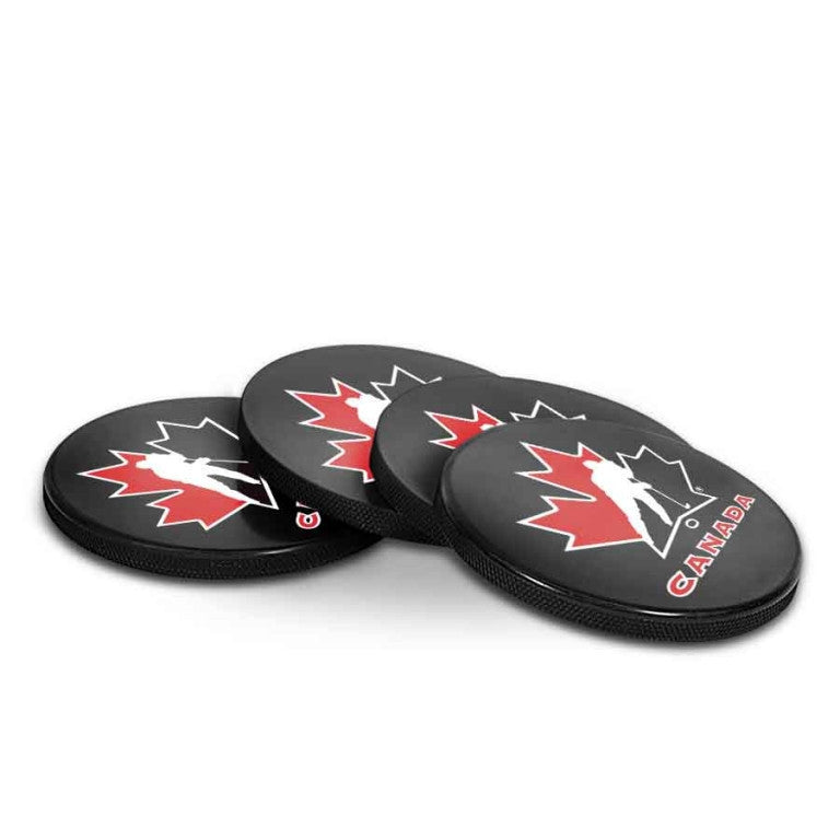 Team Canada Puck Coaster Set