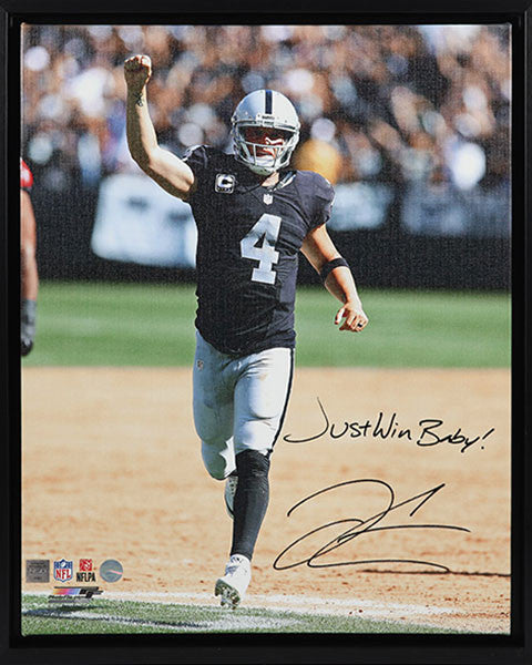 Derek Carr Oakland Raiders Autographed & Inscribed 16x20 Canvas Frame