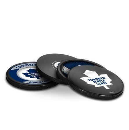 Toronto Maple Leafs Puck Coaster Set