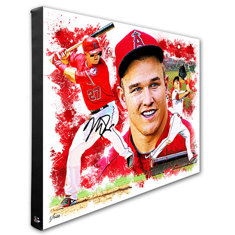 Mike Trout Los Angeles Angels 20x24 Signed Collage Canvas