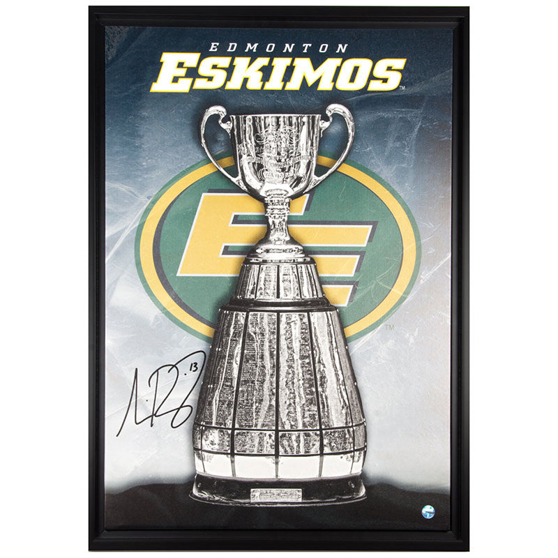 Mike Reilly Edmonton Eskimos Autographed 20x29 Canvas Frame