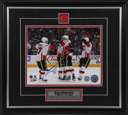 Sean Monahan Signed Calgary Flames 1st NHL Goal Celebration 8x10 Photo