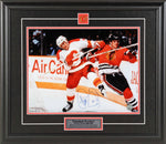 Theo Fleury Signed Calgary Flames Battling For Space 11x14 Photo