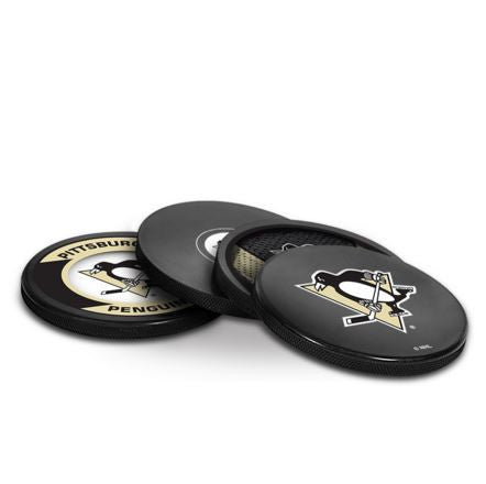 Pittsburgh Penguins Puck Coaster Set