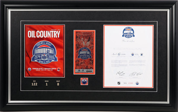 Frame Package for Rexall Place Final Game Program, Certificate & Ticke ...