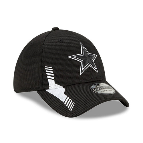 Dallas Cowboys New Era 39THIRTY Black/White 2021 NFL Sideline Cap