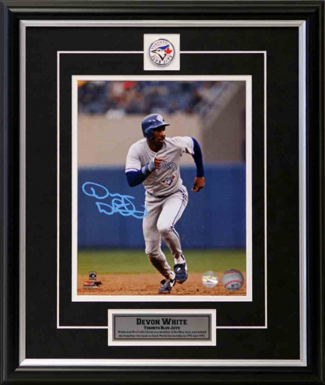 Devon White Signed Toronto Blue Jays Base Stealing 8x10 Photo