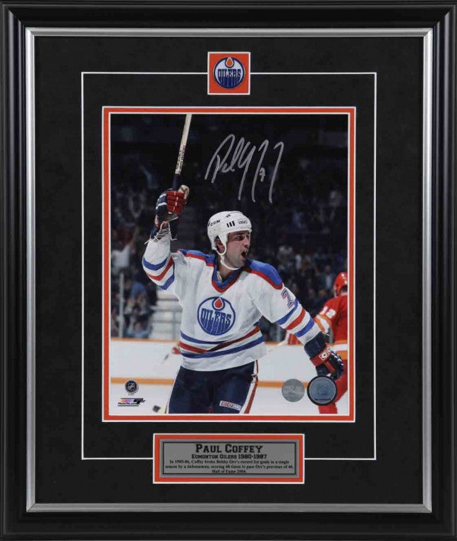 Paul Coffey Signed Edmonton Oilers Celebration 11x14 Photo