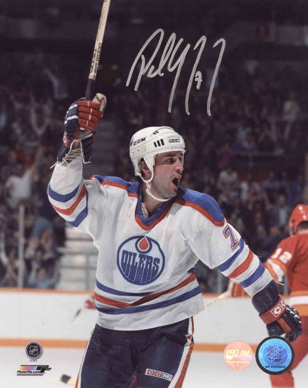 Paul Coffey Signed Edmonton Oilers Celebration 11x14 Photo