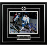 Darryl Sittler Signed Toronto Maple Leafs White Action 8x10 Framed Photo