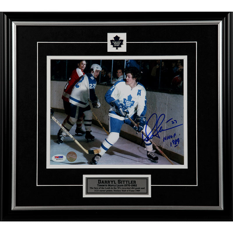 Darryl Sittler Autographed 8X10 Toronto Maple Leafs Home Jersey (Skating)