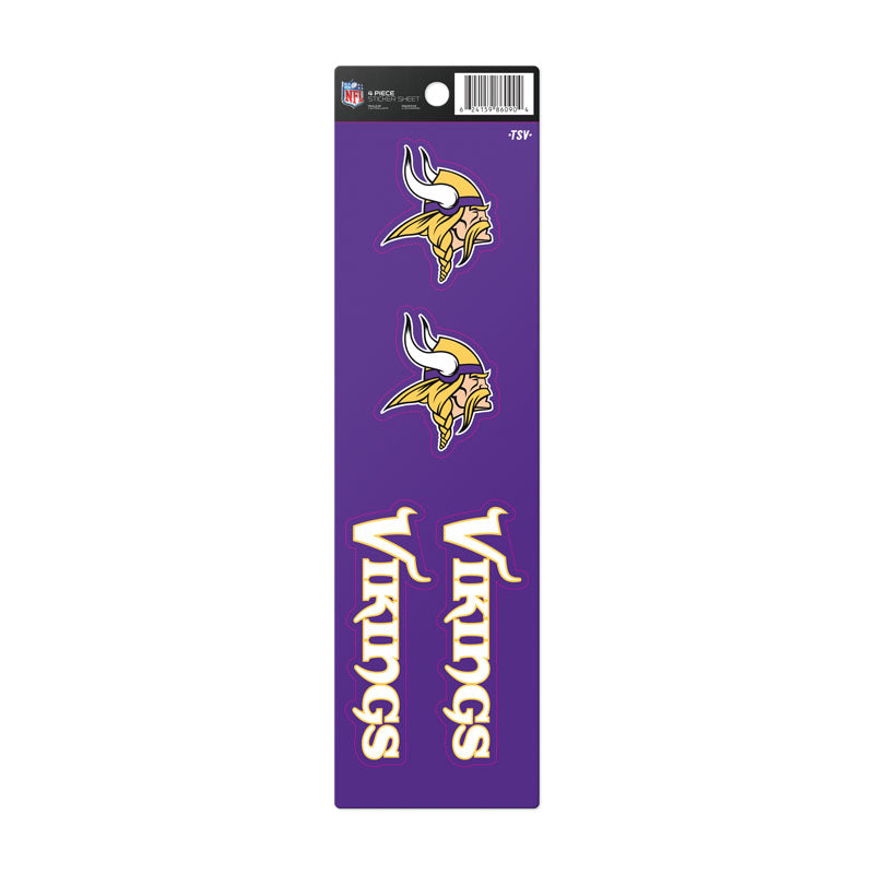 Minnesota Vikings 4 pc Sticker Set
