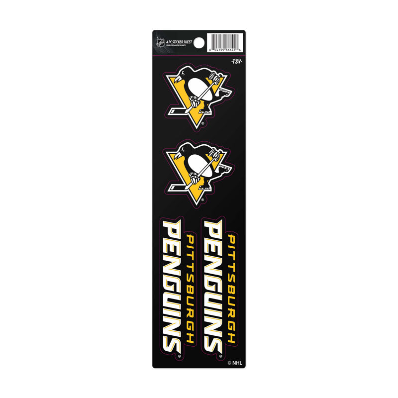 Pittsburgh Penguins 4 pc Sticker Set