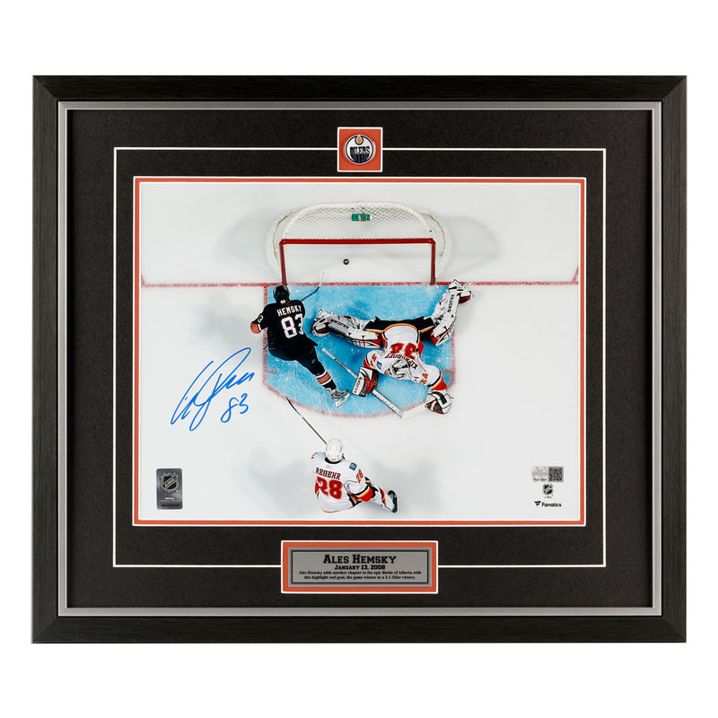 Ales Hemsky Signed Edmonton Oilers - Overhead Goal - 11x14 Photo