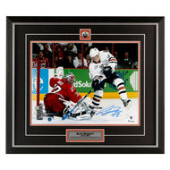 Autographed 11x14 photograph featuring Ales Hemsky of the Edmonton Oilers, with a visible signature, celebrating a goal during the 2006 Stanley Cup Finals.
