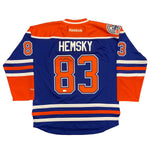 Ales Hemsky Edmonton Oilers Signed Blue Reebok Replica Jersey w/30th Anniversary Patch