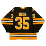 Andy Moog Boston Bruins Signed Black CCM Replica Jersey w/1990 Stanley Cup Final Patch