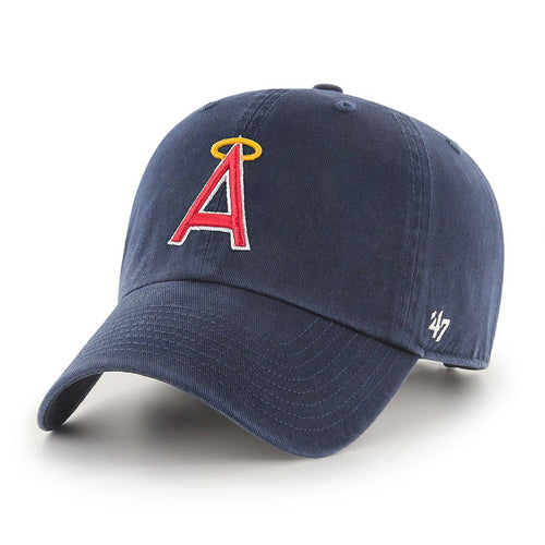 California Angels Cooperstown '47 Clean Up Cap in navy cotton twill with full colour raised logo on front. 